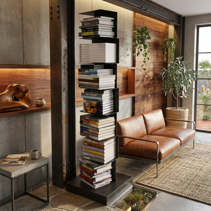 Elara Haus Modern Floating Metal Bookshelf