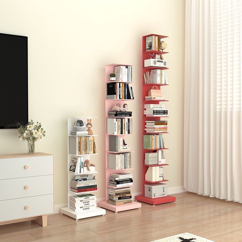 Modern Floating Metal Bookshelf - 5, 6, 8, and 9 Tier Vertical Storage | Space-Saving Metal Bookcase for Home & Office 1