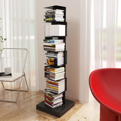 Modern Floating Metal Bookshelf - 5, 6, 8, and 9 Tier Vertical Storage | Space-Saving Metal Bookcase for Home & Office 4