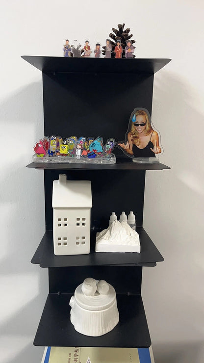 Modern Floating Metal Bookshelf - 5, 6, 8, and 9 Tier Vertical Storage | Space-Saving Metal Bookcase for Home & Office 6