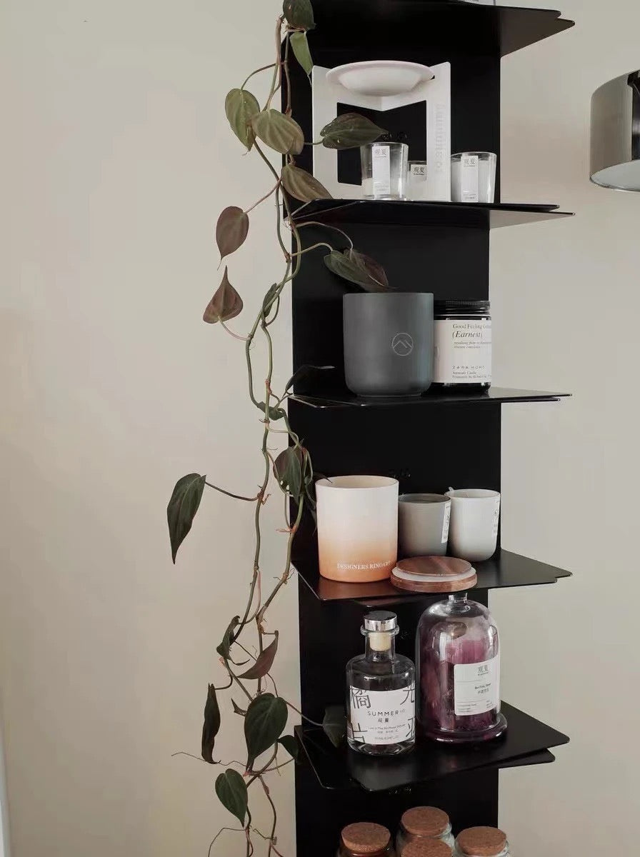 Modern Floating Metal Bookshelf - 5, 6, 8, and 9 Tier Vertical Storage | Space-Saving Metal Bookcase for Home & Office 7