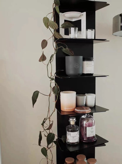 Modern Floating Metal Bookshelf - 5, 6, 8, and 9 Tier Vertical Storage | Space-Saving Metal Bookcase for Home & Office 7