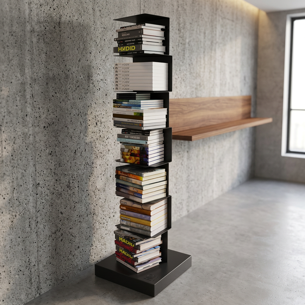 Elara Haus Modern Floating Metal Bookshelf