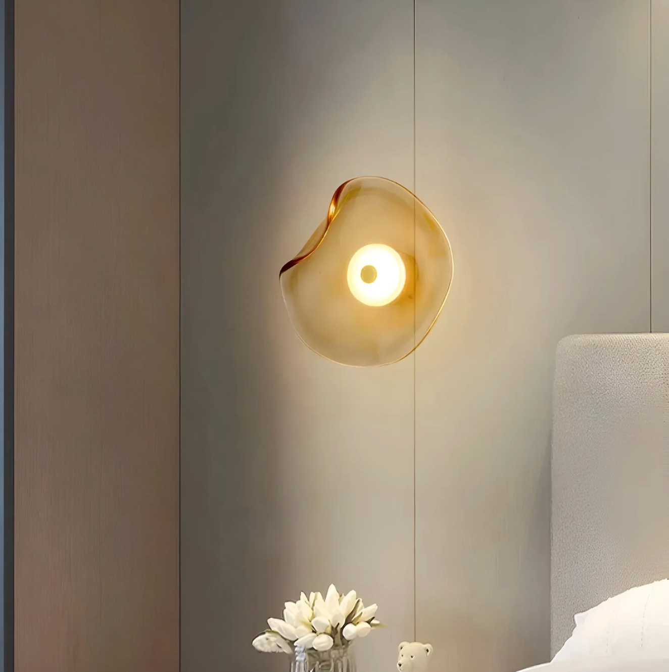 Designer LED wall sconce – a modern lamp with an artistic shade 8
