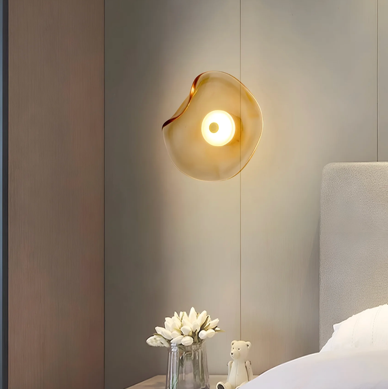 Designer LED wall sconce – a modern lamp with an artistic shade 1