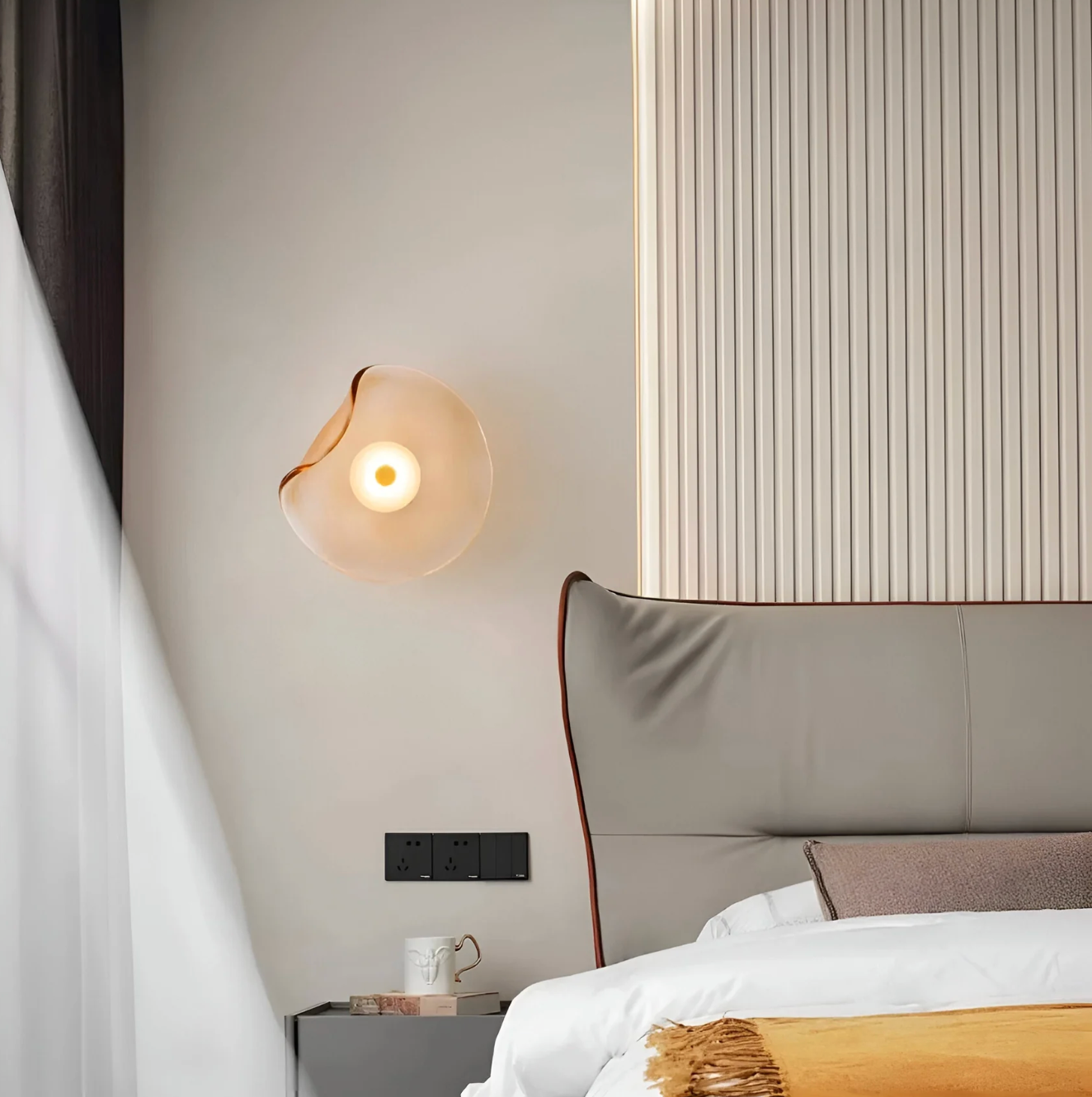 Designer LED wall sconce – a modern lamp with an artistic shade 3