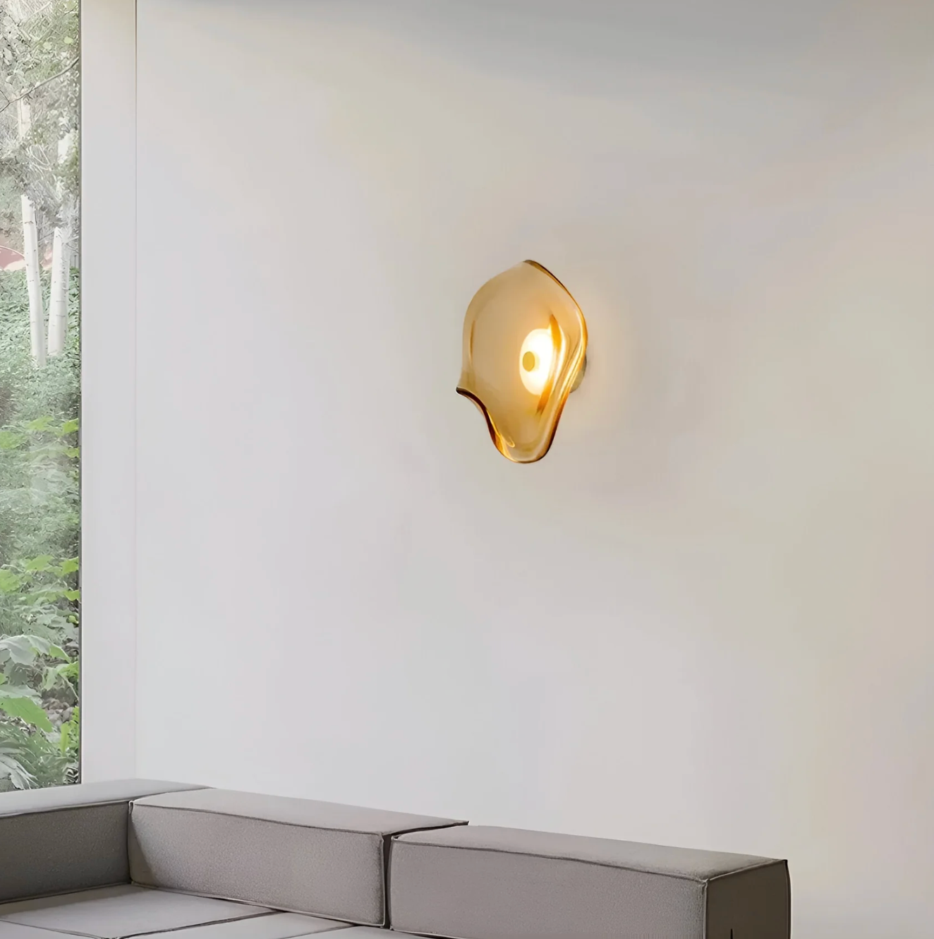 Designer LED wall sconce – a modern lamp with an artistic shade 7
