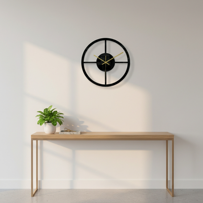 Elara Haus Modern Geometric Circular Wall Clock - 30cm Non-Ticking