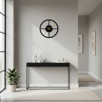 Elara Haus Modern Geometric Circular Wall Clock - 30cm Non-Ticking