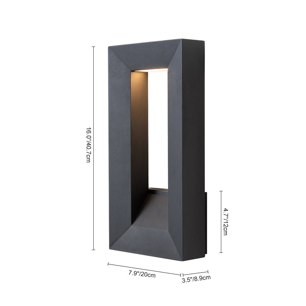 Hollow Design Outdoor Geometric Rectangular Led Wall Light 8