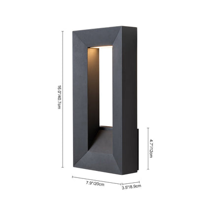 Hollow Design Outdoor Geometric Rectangular Led Wall Light 8