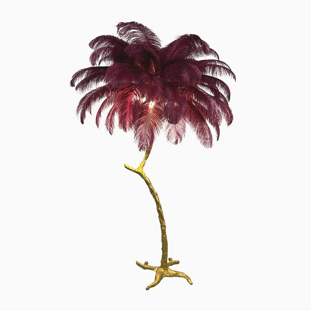 Straust feather-stealing lamp, decorative tree shape, resin 13