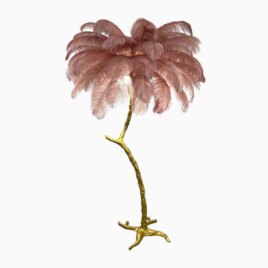 Straust feather-stealing lamp, decorative tree shape, resin 17