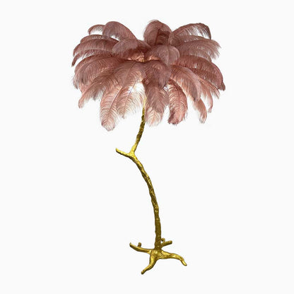 Straust feather-stealing lamp, decorative tree shape, resin 17