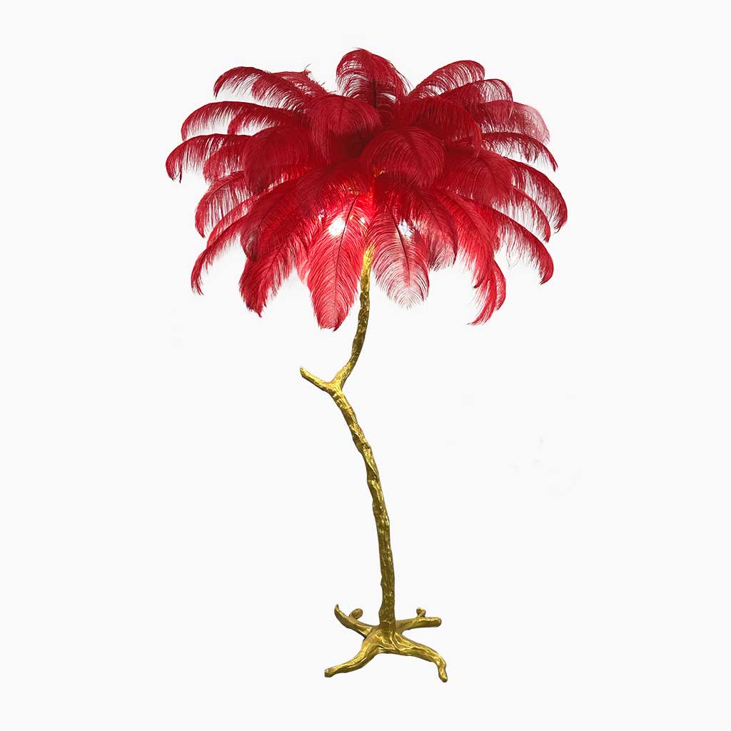 Straust feather-stealing lamp, decorative tree shape, resin 18