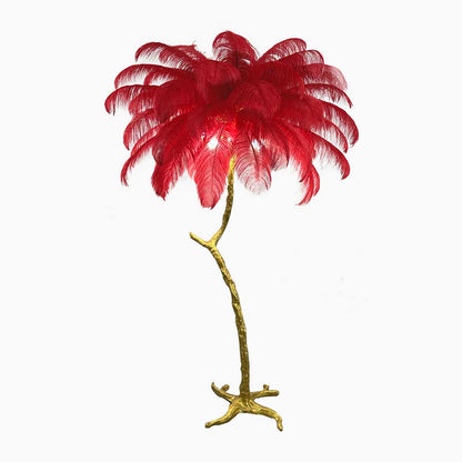 Straust feather-stealing lamp, decorative tree shape, resin 18
