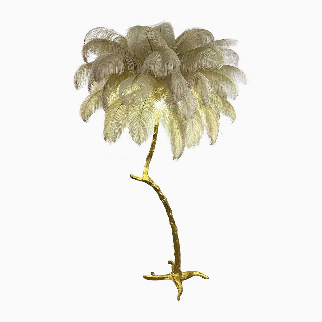 Straust feather-stealing lamp, decorative tree shape, resin 19