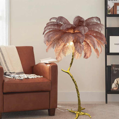 Straust feather-stealing lamp, decorative tree shape, resin 4