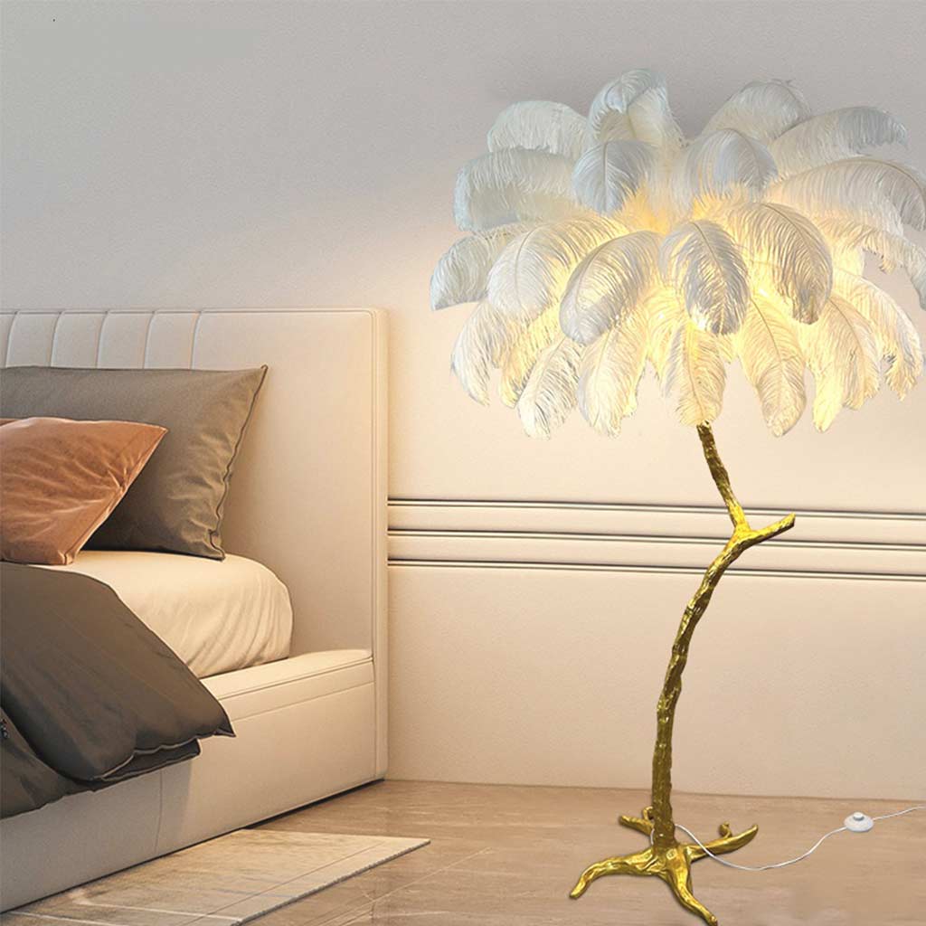 Straust feather-stealing lamp, decorative tree shape, resin 2