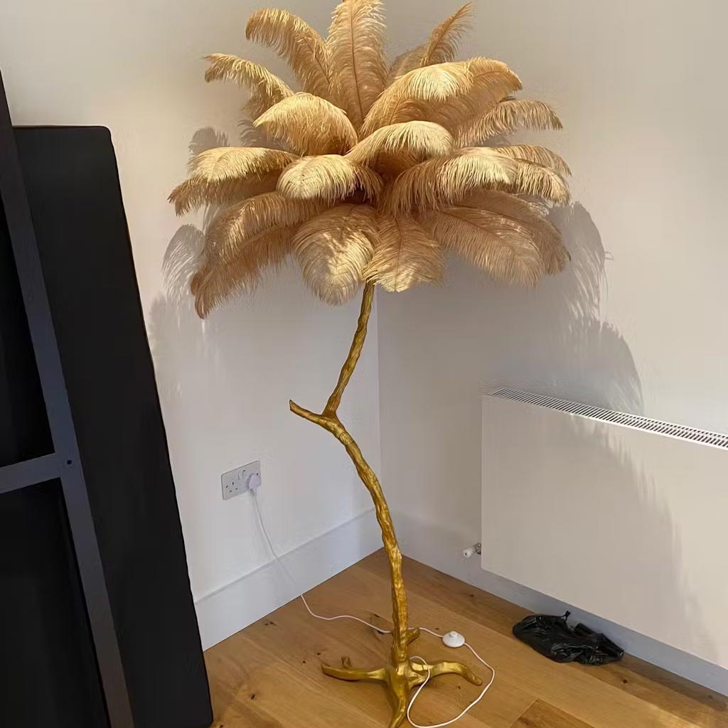 Straust feather-stealing lamp, decorative tree shape, resin 3