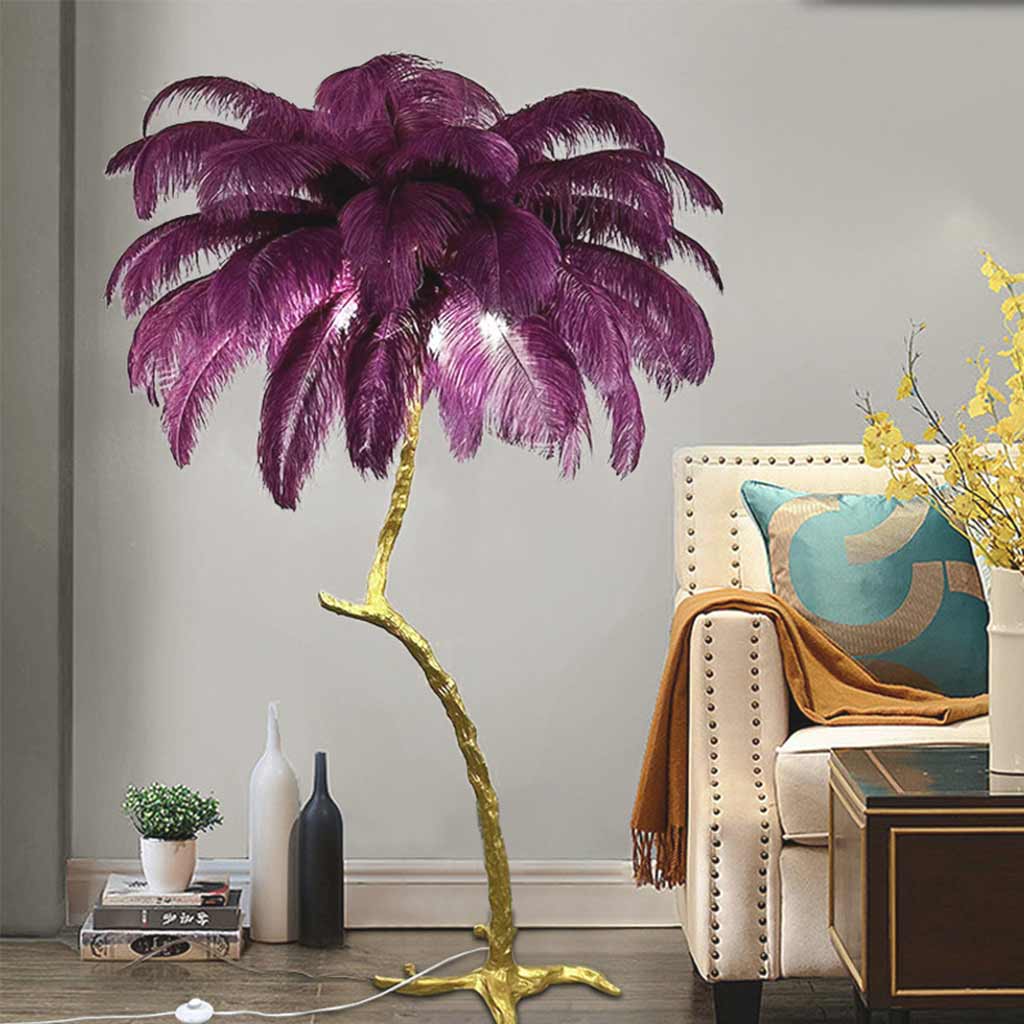 Straust feather-stealing lamp, decorative tree shape, resin 5