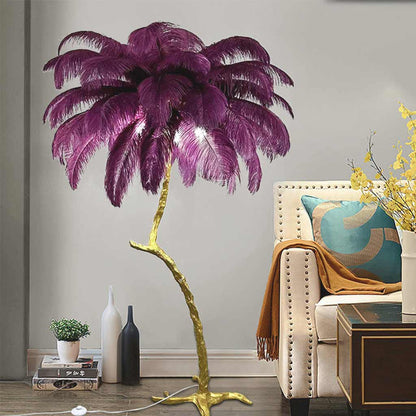 Straust feather-stealing lamp, decorative tree shape, resin 5