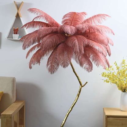 Ostrich Feather Copper Brass Tree Floor Lamp Luxury 70", 4 Colors 7