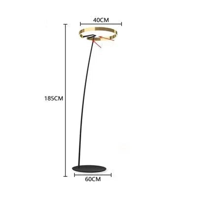A modern LED floor lamp with a round ring-shaped lampshade 8