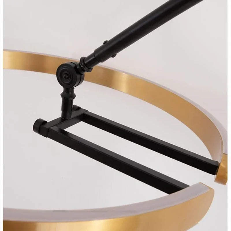 A modern LED floor lamp with a round ring-shaped lampshade 5
