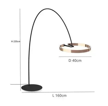 A modern LED floor lamp with a round ring-shaped lampshade 6