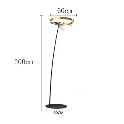 A modern LED floor lamp with a round ring-shaped lampshade 7