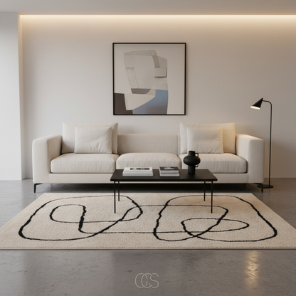 OCS - Square wool rug with abstract patterns 2