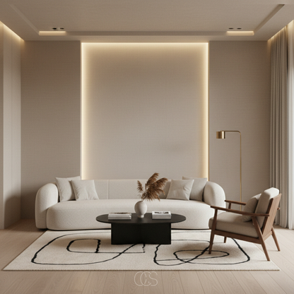 OCS - Square wool rug with abstract patterns 3