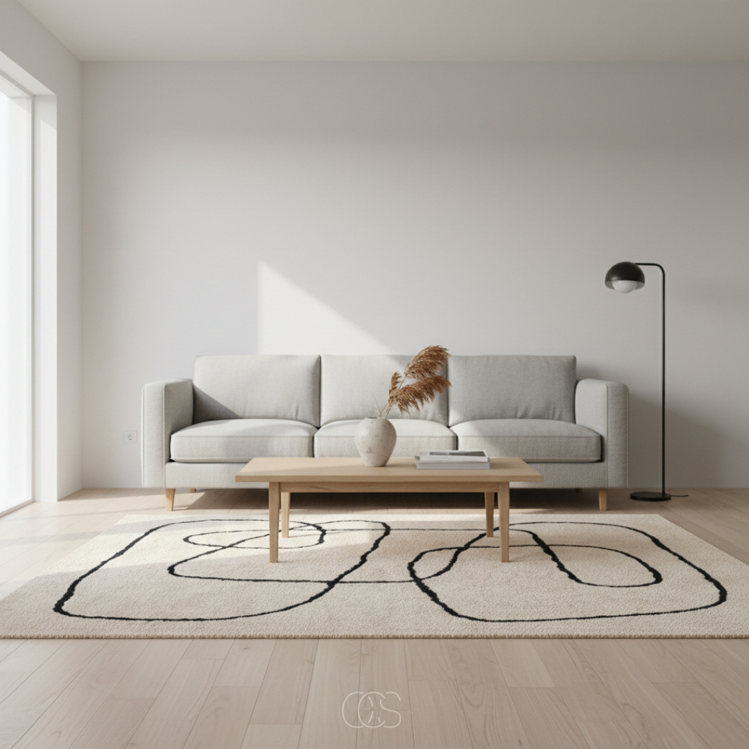 OCS - Square wool rug with abstract patterns 4