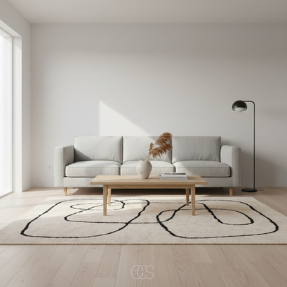 OCS - Square wool rug with abstract patterns 4