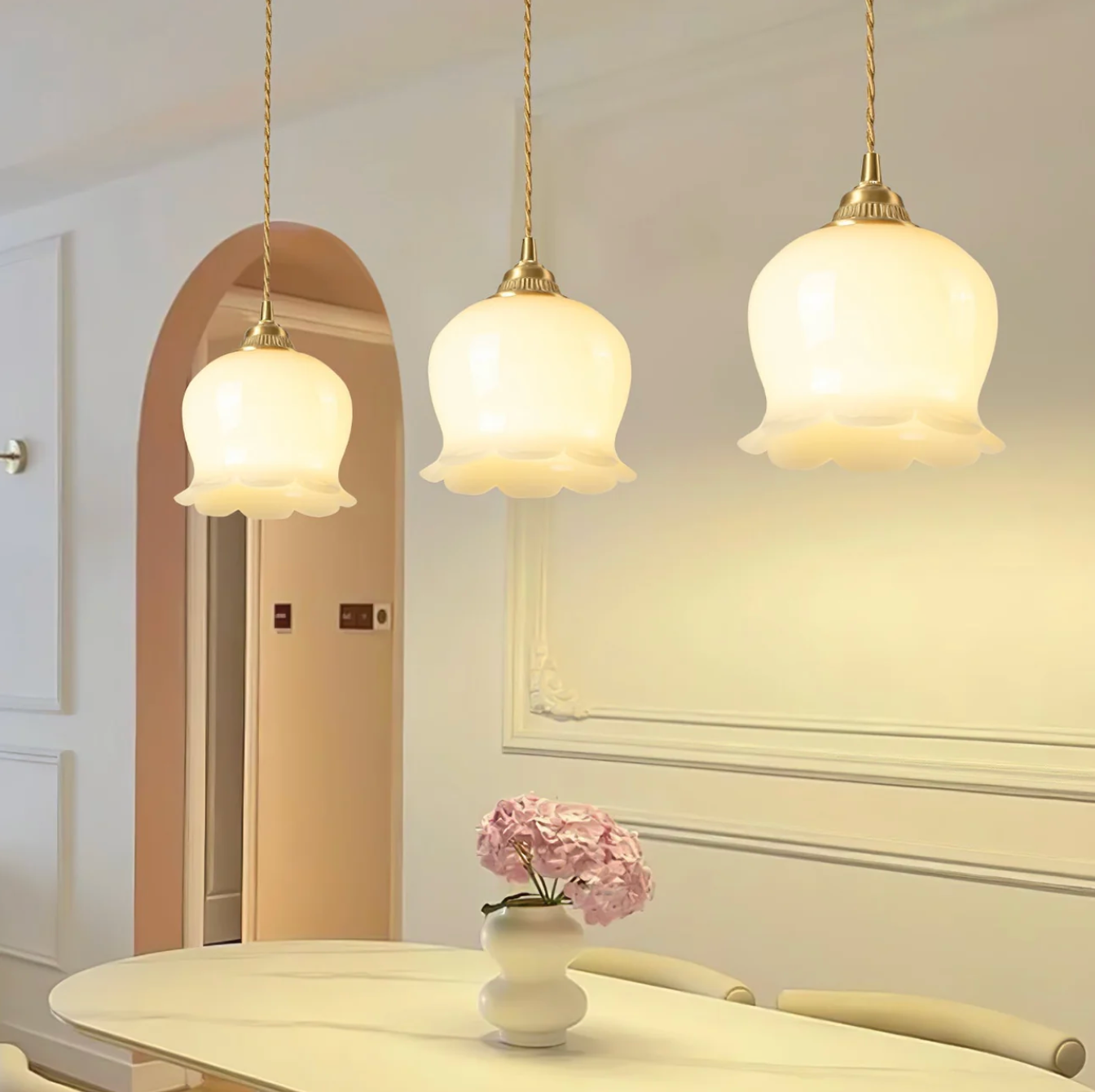 Retro pendant lamp – vintage-style glass shade with metal frame 8