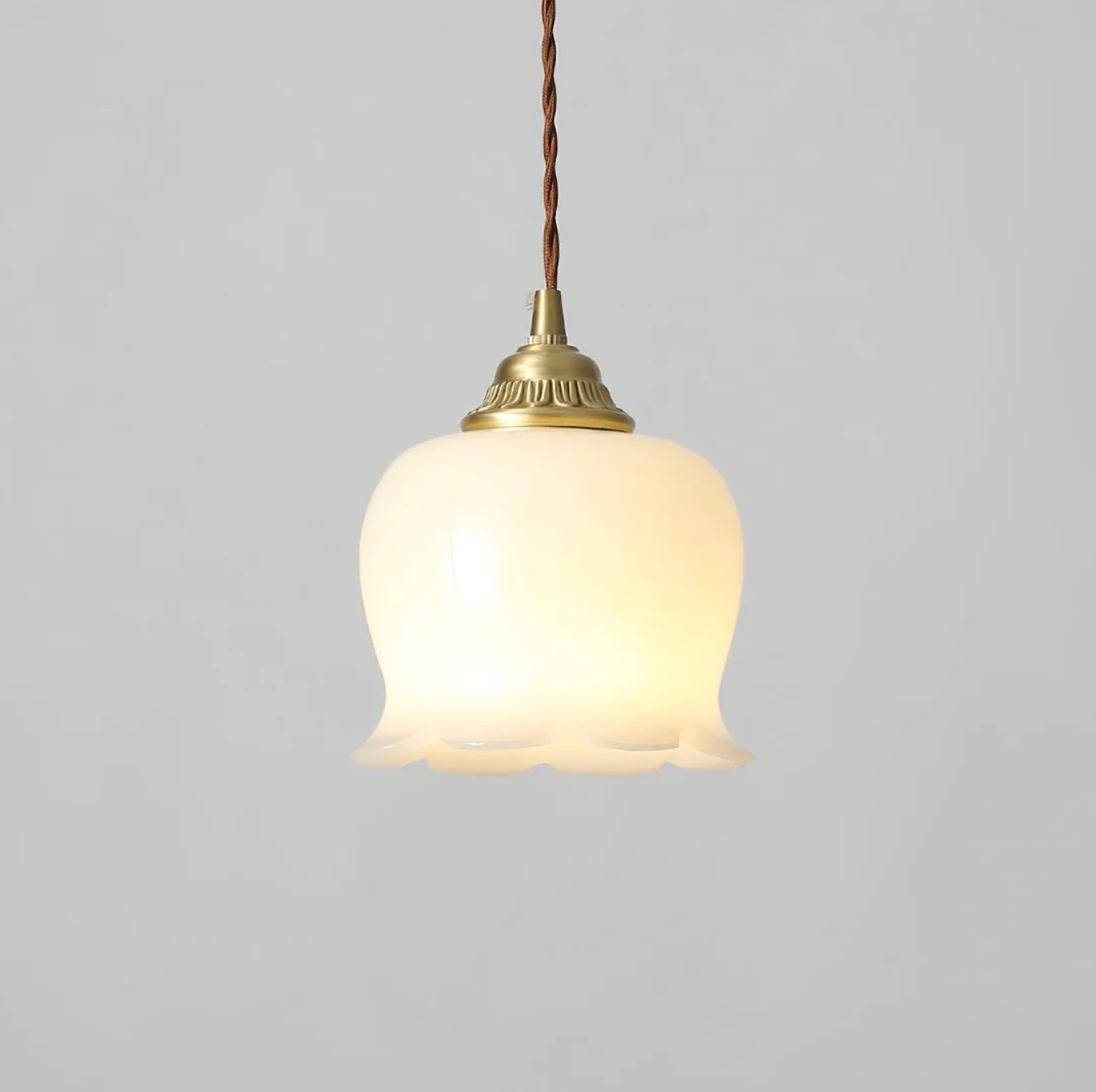 Retro pendant lamp – vintage-style glass shade with metal frame 0