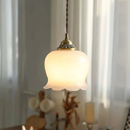 Retro pendant lamp – vintage-style glass shade with metal frame 1