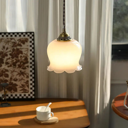 Retro pendant lamp – vintage-style glass shade with metal frame 2