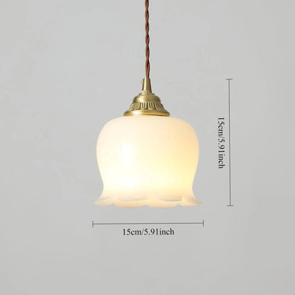 Retro pendant lamp – vintage-style glass shade with metal frame 4