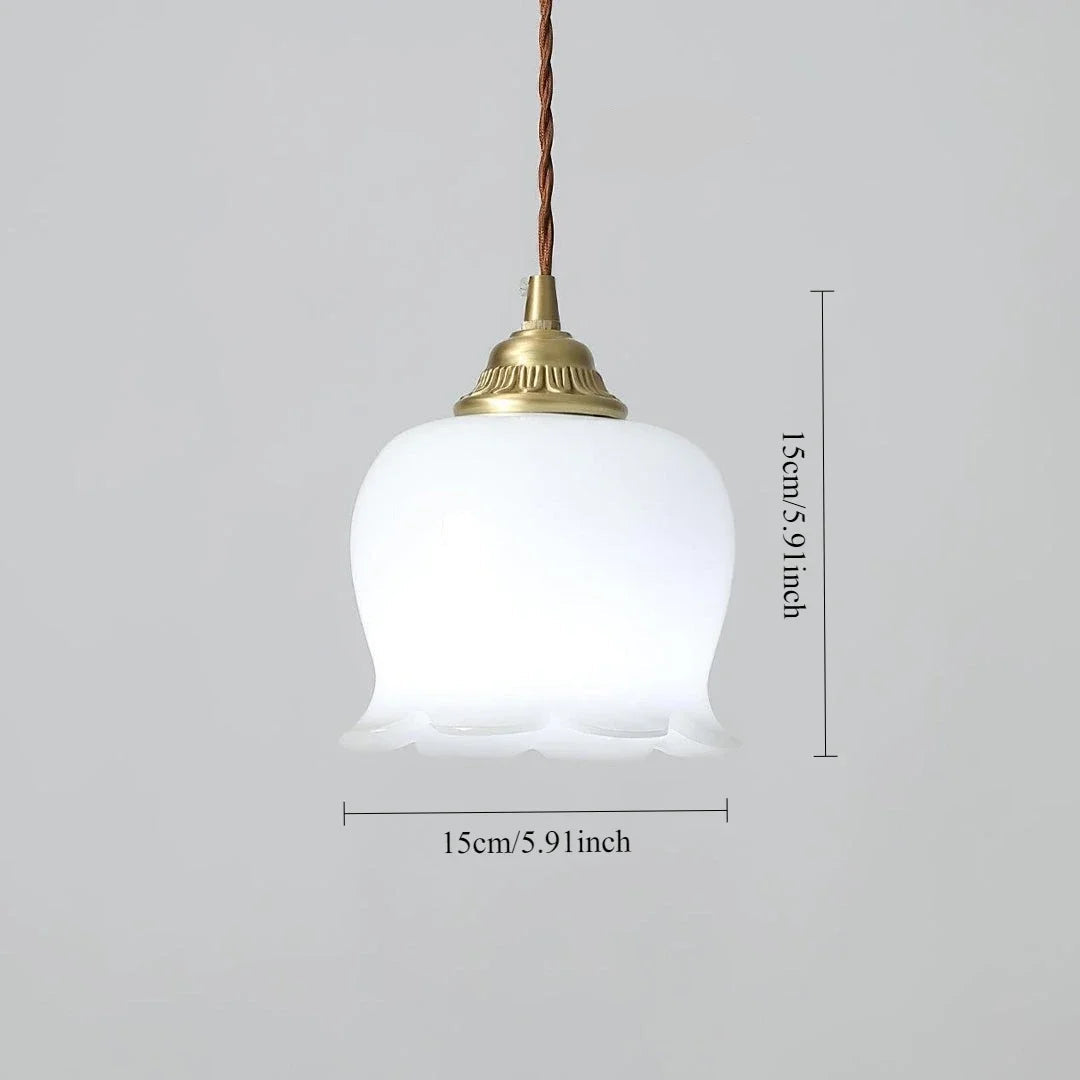 Retro pendant lamp – vintage-style glass shade with metal frame 5