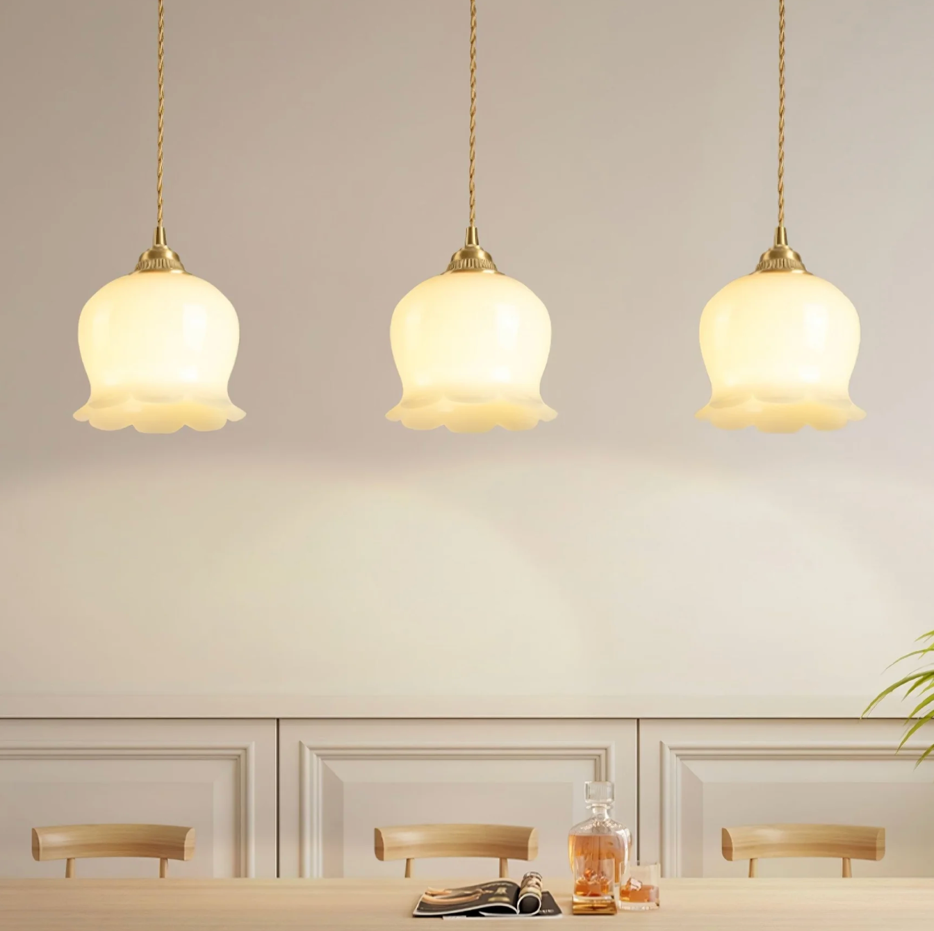 Retro pendant lamp – vintage-style glass shade with metal frame 7