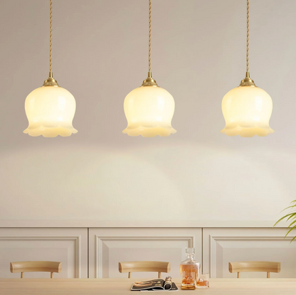Retro pendant lamp – vintage-style glass shade with metal frame 7