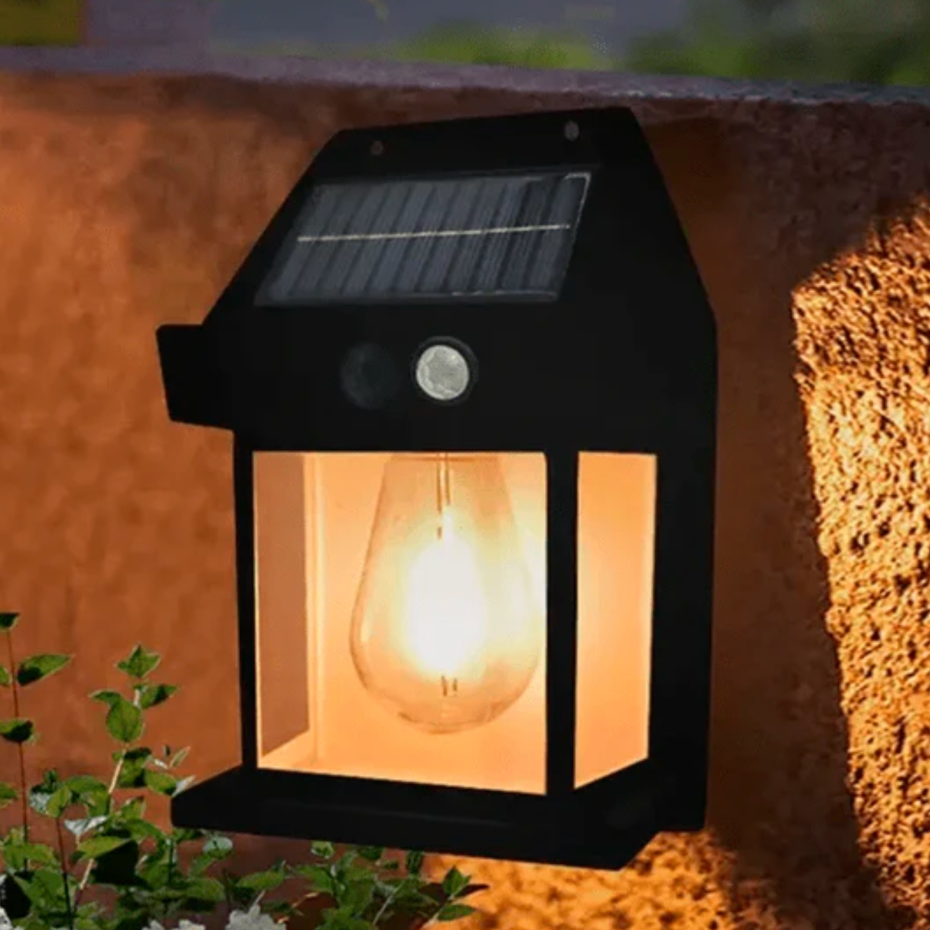 Solar LED wall lamp with motion sensor - a stylish garden lantern 1