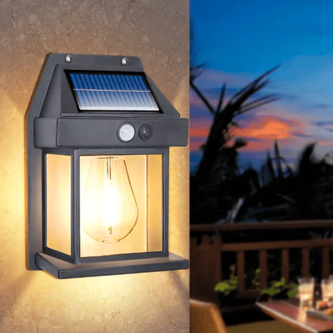 Solar LED wall lamp with motion sensor - a stylish garden lantern 3