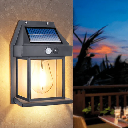 Solar LED wall lamp with motion sensor - a stylish garden lantern 3
