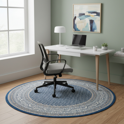Elara Haus Modern Intricate Patterned Circle Rug - 160x160cm