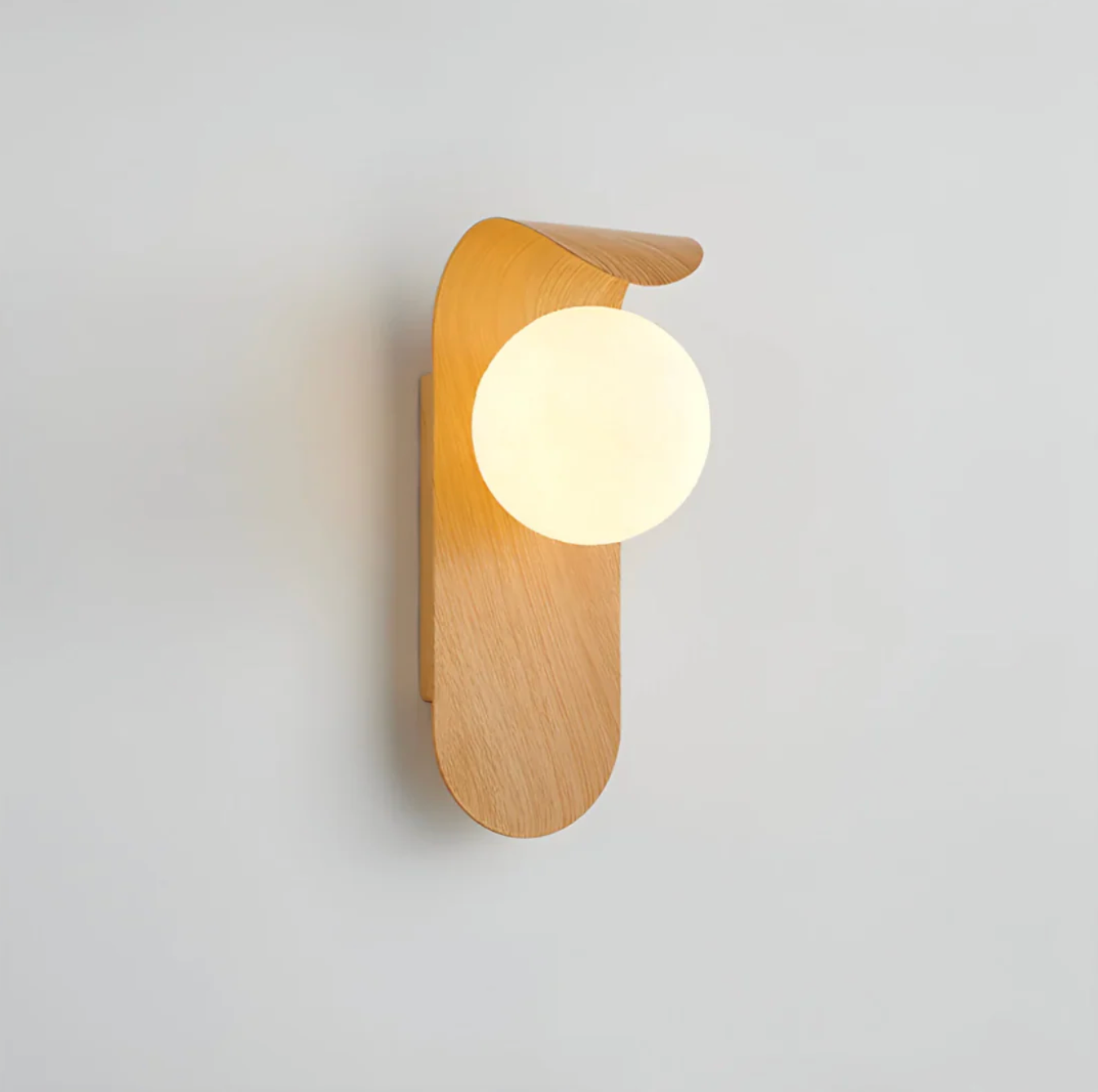 Modern LED wall lamp with a wood element - a wall lamp for the living room and bedroom 0