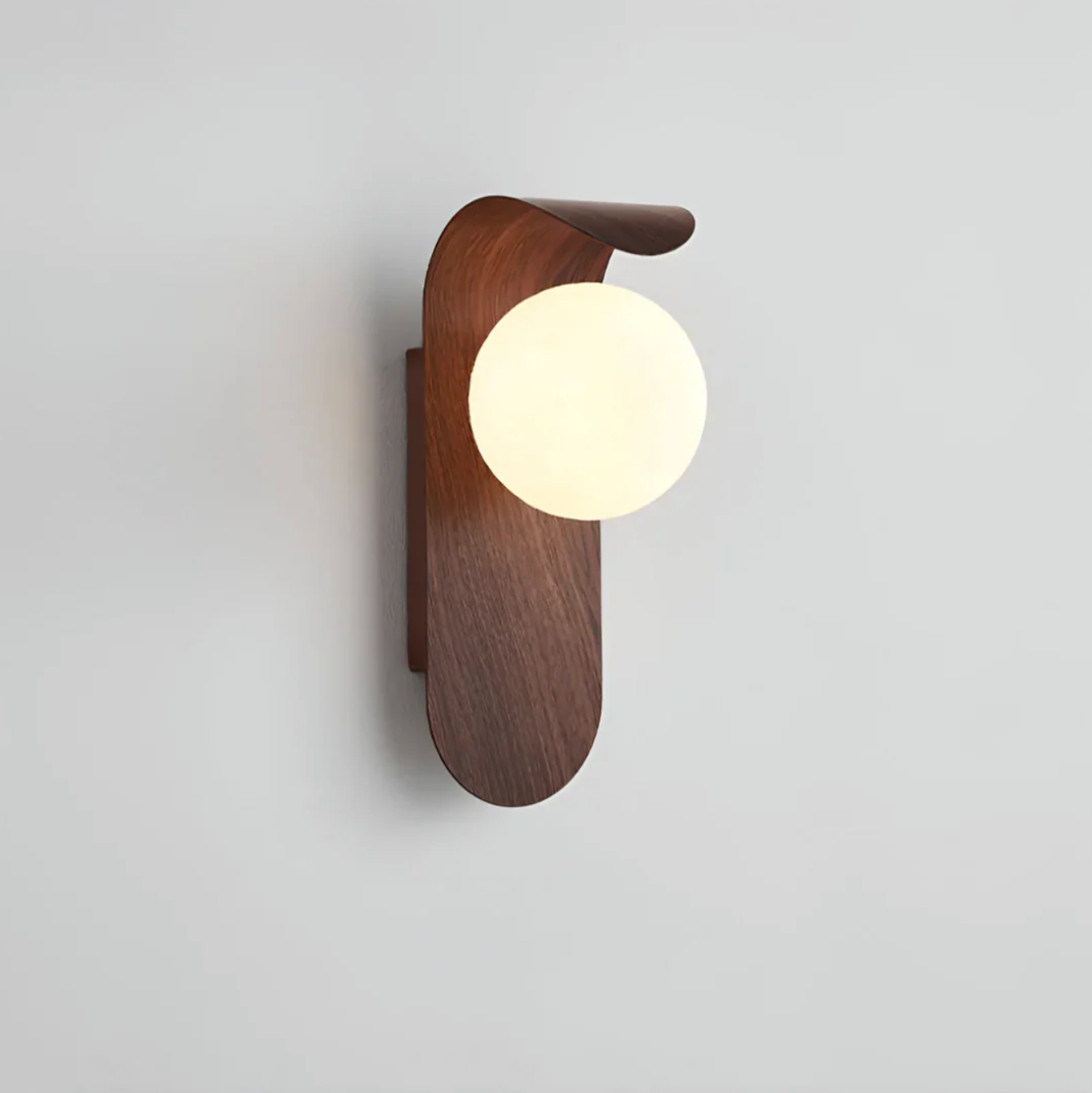 Modern LED wall lamp with a wood element - a wall lamp for the living room and bedroom 1