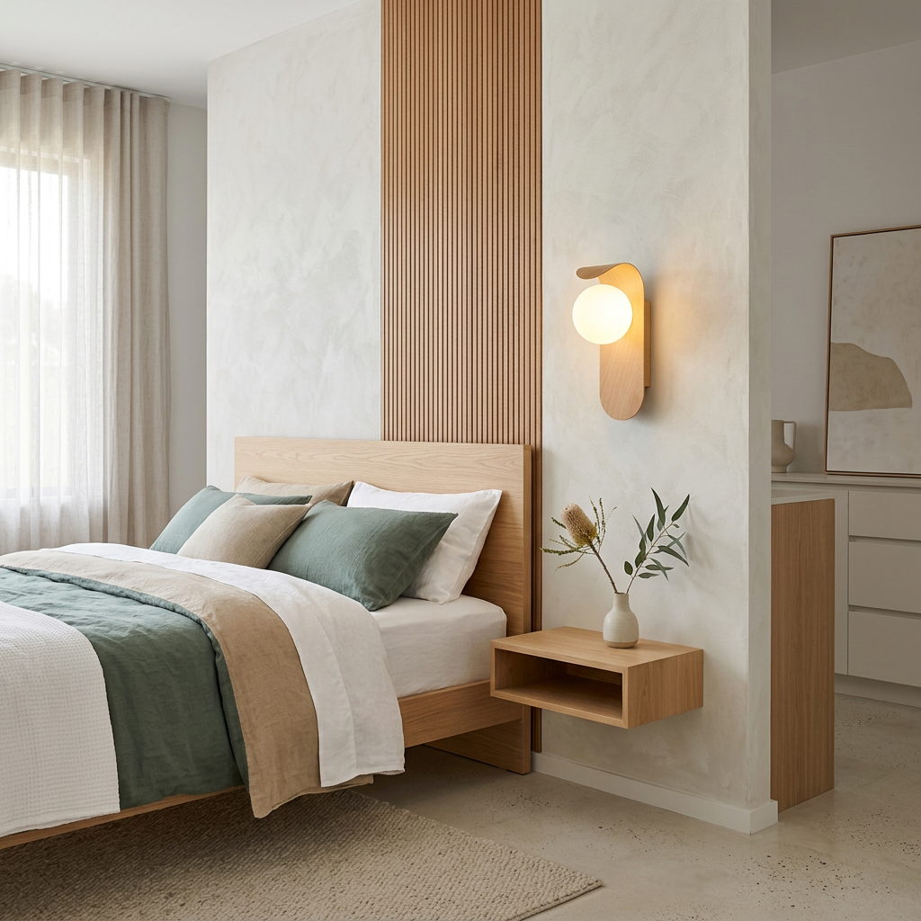 Elara Haus Modern Japandi-Style Timber Wall Lamp